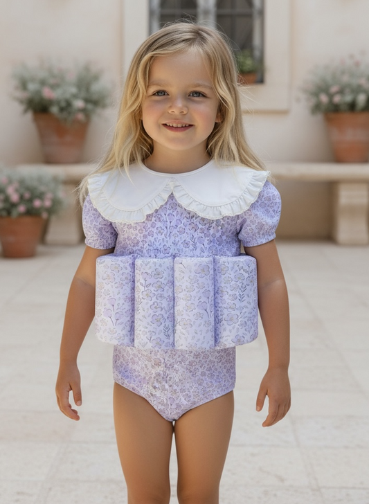 Little Soleil Floatsuit | Lavender Collar
