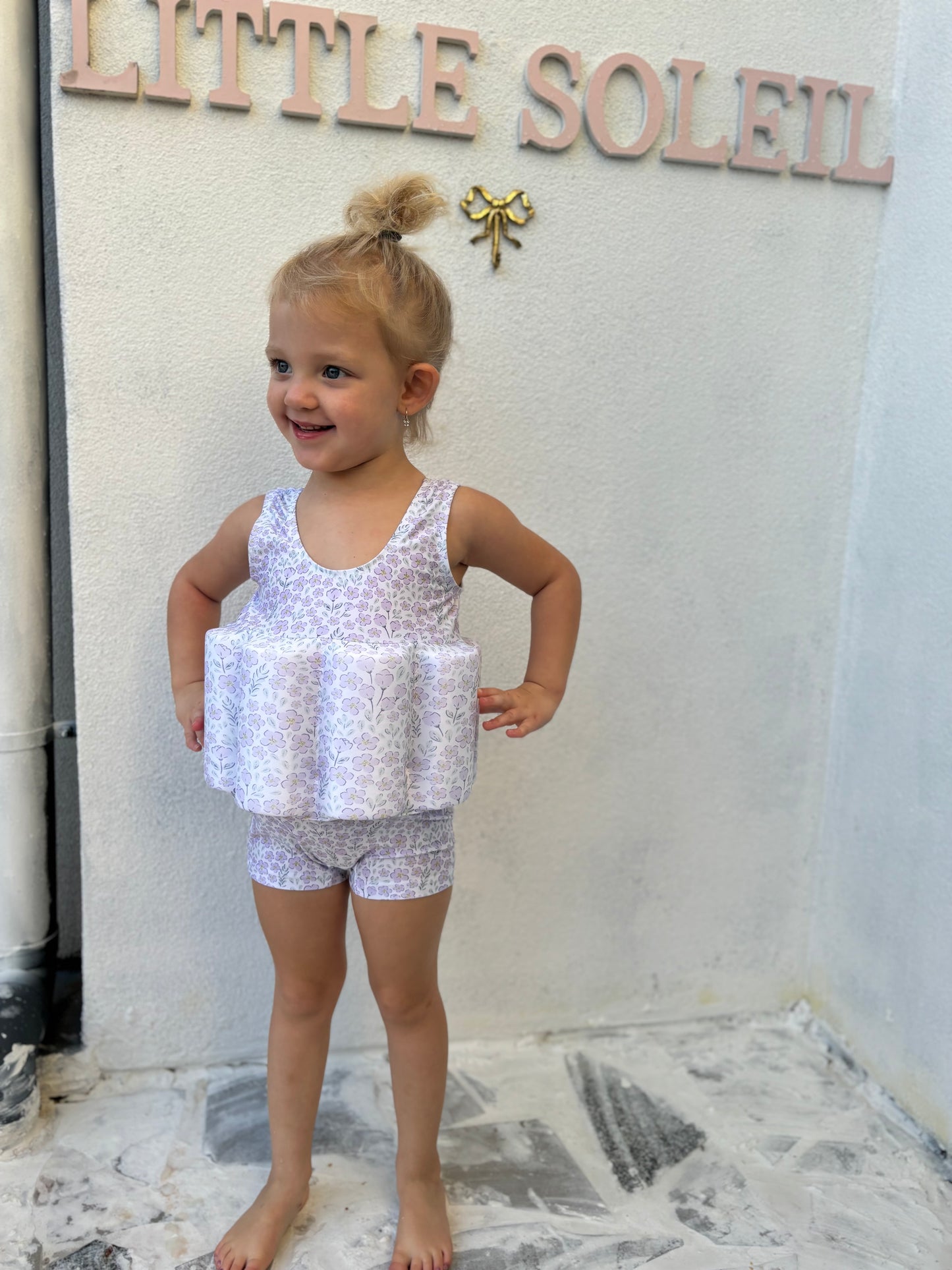 Little Soleil Floatsuit | Lavender Short Sleeve