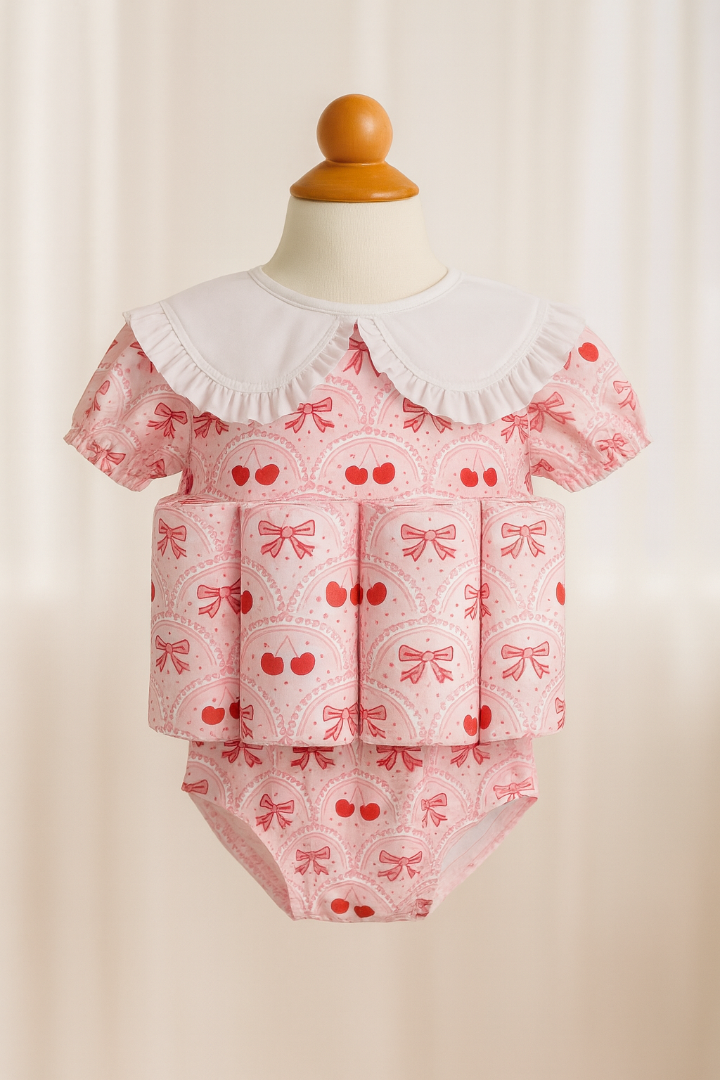 Frill Collar - Red Cherries - Floatsuit