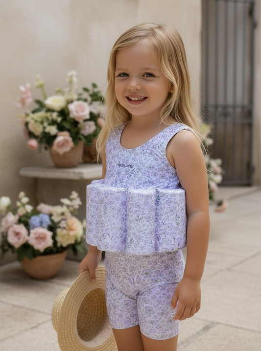 Little Soleil Floatsuit | Lavender Short Sleeve