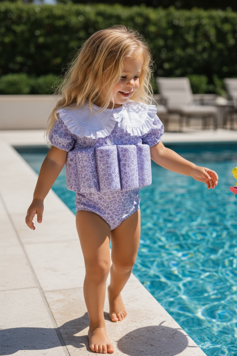 Little Soleil Floatsuit | Lavender Collar