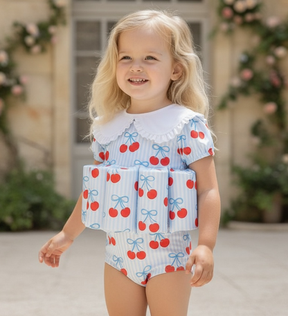 Little Soleil Floatsuit | Blue Cherry Collar