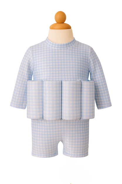 Blue Check Long Sleeve Floatsuit